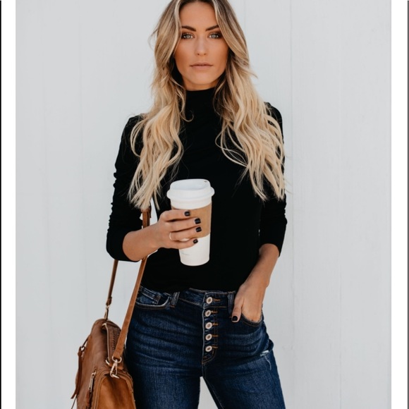 CALLIE Black Slim Fit Turtleneck - Picture 5 of 8